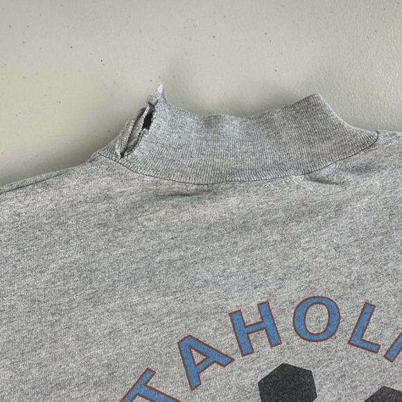 Vtg Altaholics Anonymous Shirt Mens Large Gray Mock Snowflake Utah Pullover Ski - Picture 9 of 15